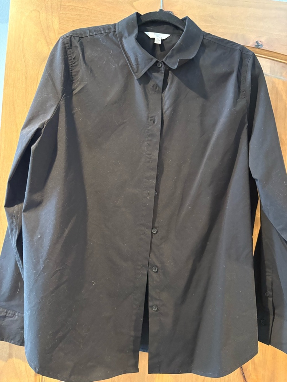Time and Tru Black Womens Dress Shirt